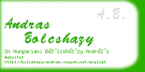 andras bolcshazy business card